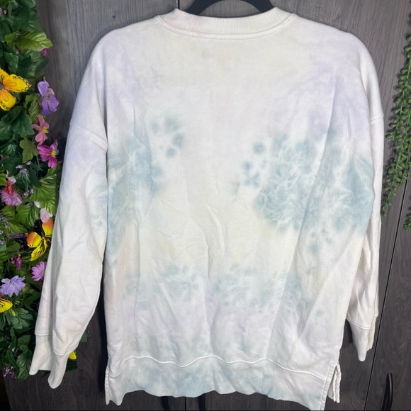 ₽💙2/$40💙SO Lounge Life Crew Neck Tie Dye Printed Oversize Sweatshirt Sz Small - Picture 9 of 16